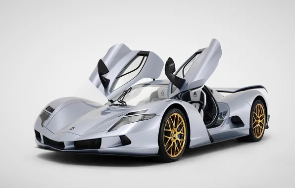 Japan, light background, electric hypercar, streamlined shapes, Aspark Owl