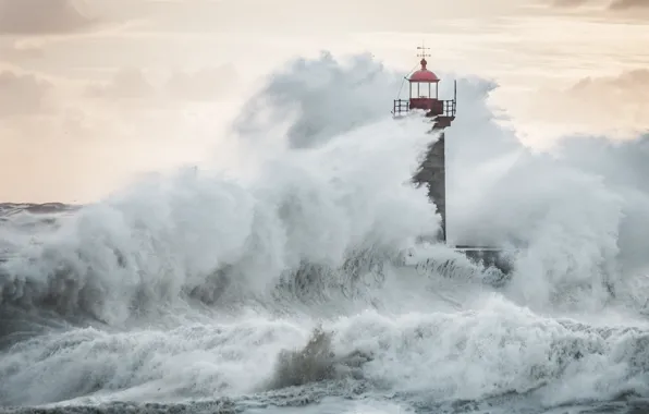 Wave, squirt, storm, lighthouse