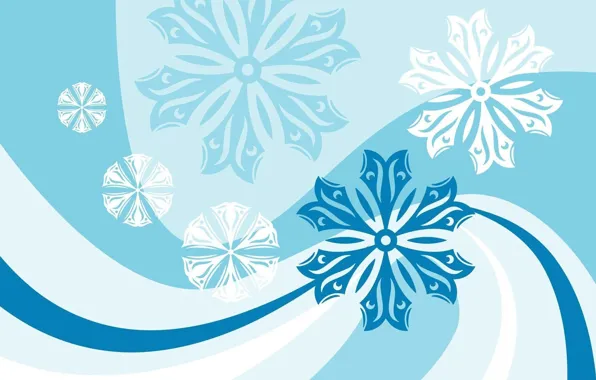 Line, snowflakes, strip, patterns, vector graphics