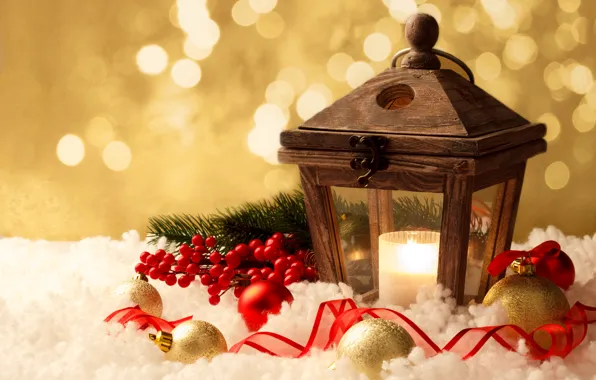Winter, snow, decoration, New Year, Christmas, lantern, Christmas, winter