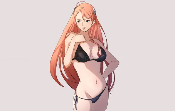 Girl, sexy, cleavage, red hair, green eyes, long hair, boobs, sexy girl