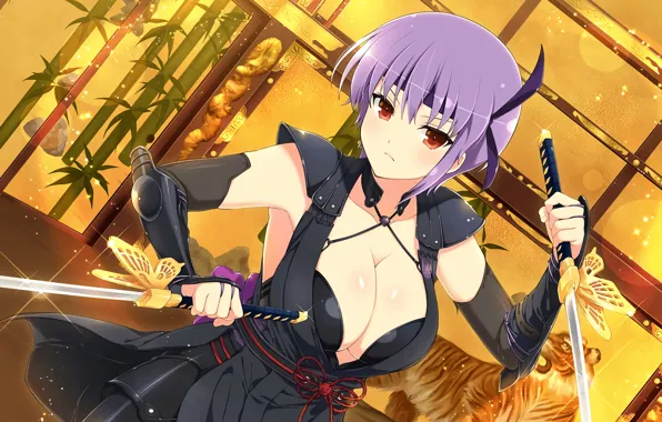 Girl, sexy, bra, cleavage, dress, boobs, anime, beautiful