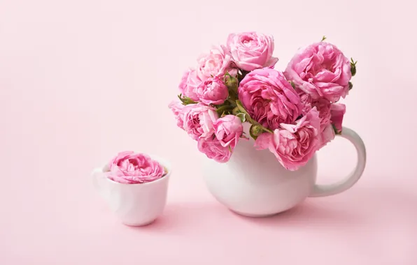 Picture background, roses, bouquet, gentle, pink, tea, Yarovoy Aleksandr