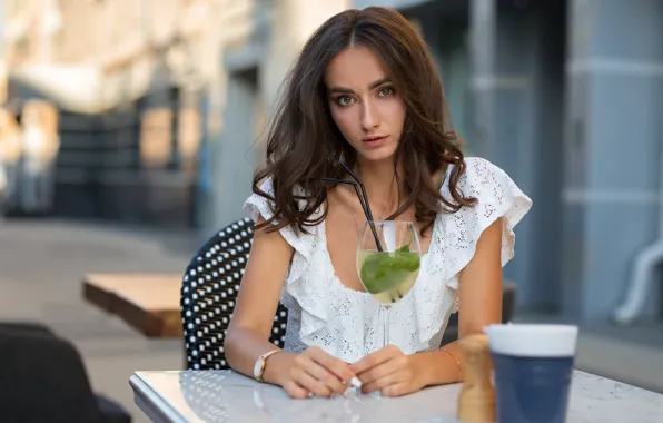 Look, model, glass, portrait, makeup, dress, hairstyle, cocktail