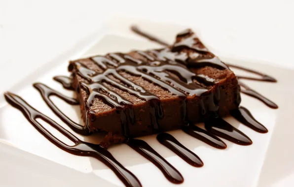 Picture food, chocolate, plate, pie, cakes, sweet, brownie
