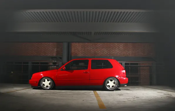 Picture red, volkswagen, profile, red, Golf, golf, Volkswagen, MK3