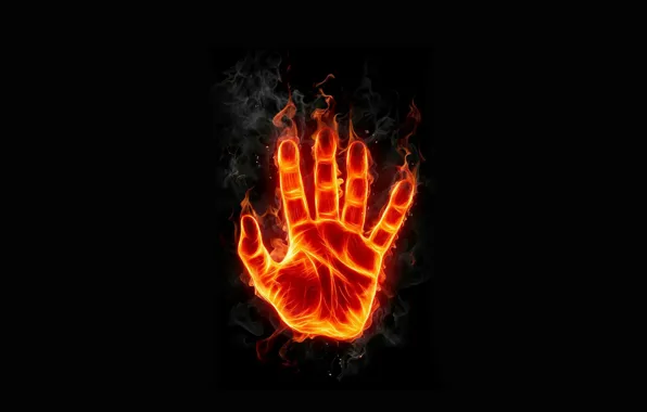 Picture fire, flame, hand, art, palm, imprint