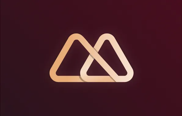 Orange, gradient, Minimalism, logo, ring, triangle