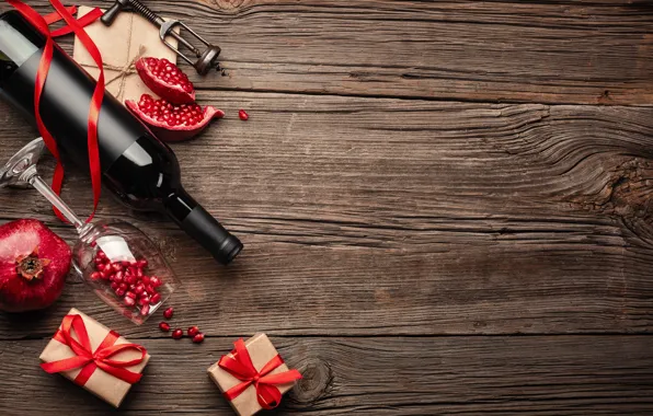 Holiday, gift, wine, glasses, garnet
