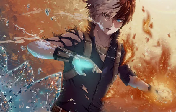 Art, guy, Boku no Hero Academy, Todoroki Shoto