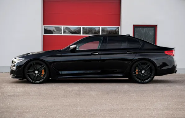Picture black, BMW, profile, sedan, G-Power, 2018, 5, 5-series