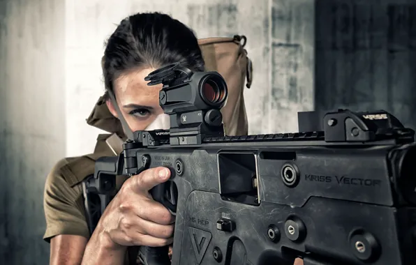 Picture look, girl, face, machine, Kriss Vector