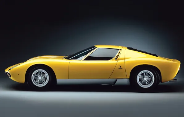 Color, Yellow, Lamborghini, Machine, 1971, Car, Supercar, Side view