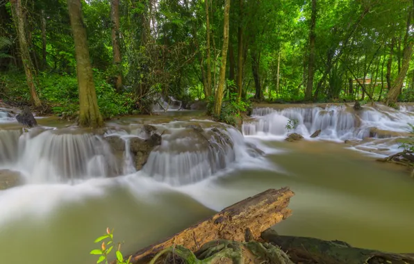 Picture forest, landscape, river, rocks, waterfall, summer, Thailand, forest