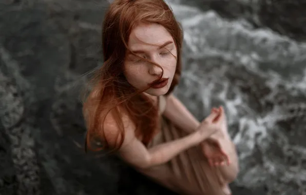 Picture the wind, freckles, red, Juliana Naidenova
