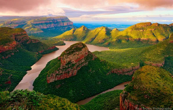 Mountains, river, rocks, canyon, South Africa, Blyde River