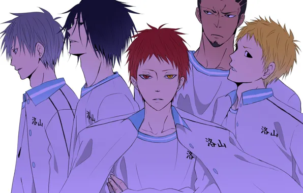 Anime, art, guys, Kuroko's Basketball, No Basuan of the kur, Rakusan