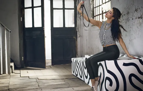 Picture look, girl, pose, Adidas, Summer, Selena Gomez, Photoshoot, NEO