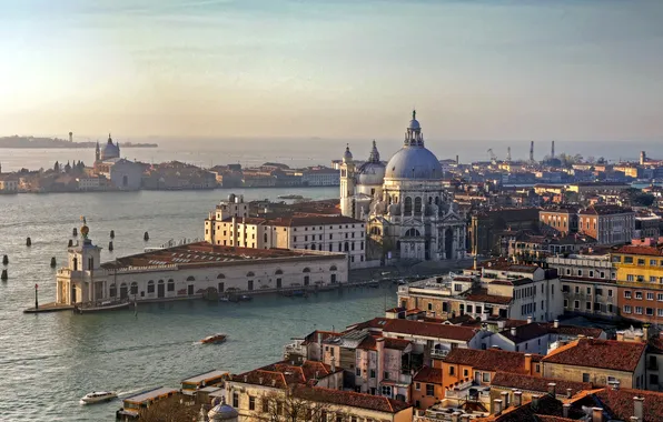 Sea, home, boats, Italy, Venice, Palace, water