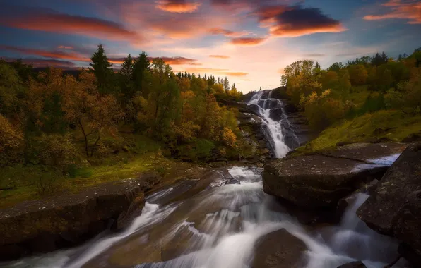 Picture sunset, nature, river