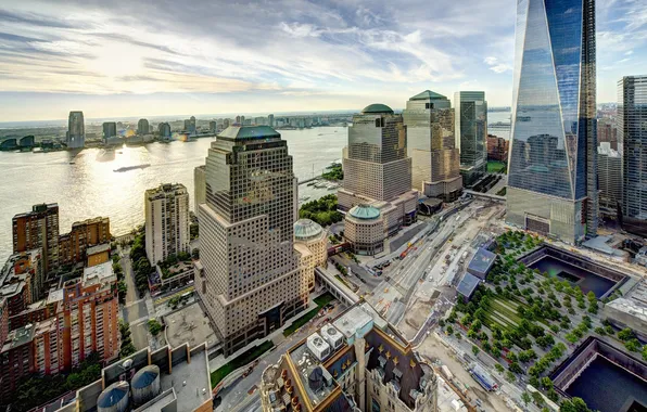 Picture building, New York, panorama, Manhattan, Manhattan, New York City, Hudson River, the Hudson river