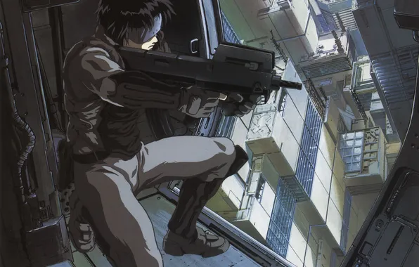 The city, machine, ghost in the shell, anime, major, Ghost in the shell, Motoko, Kusanagi