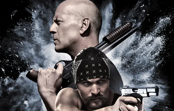 Bruce Willis, Bruce Willis, action, poster, crime, Comedy, Jason Momoa, Jason Momoa