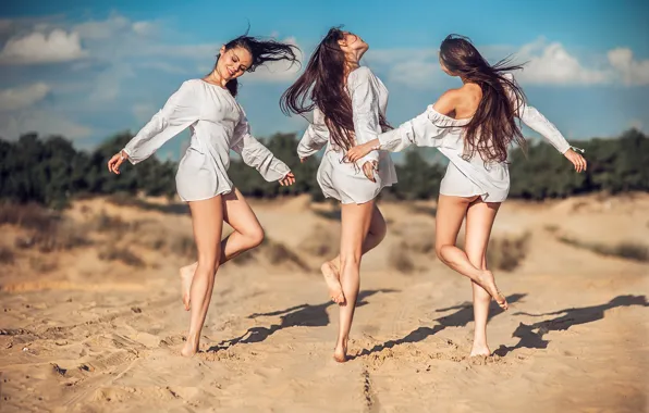 Sand, girl, dance, girl, photographer, model, dancing, nymph