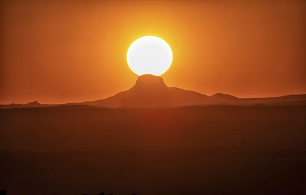 Sunset, rock, USA, New Mexico, Cabezon Peak