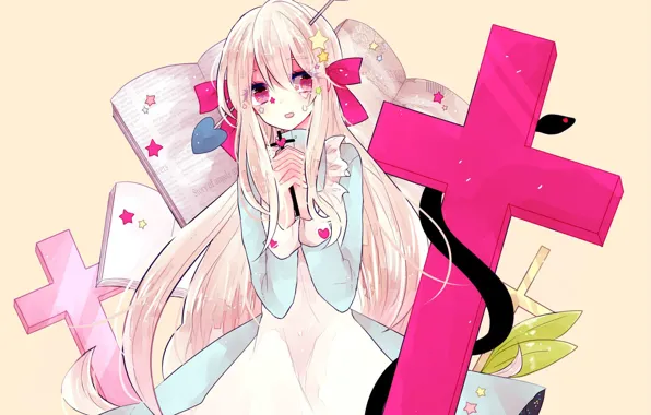 Girl, background, cross, art, Kagerou Project, The project "hot Fog"