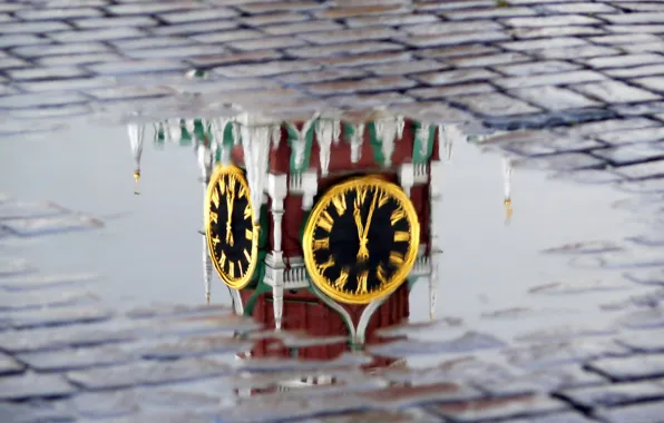 Puddle, Moscow, the Kremlin, chimes