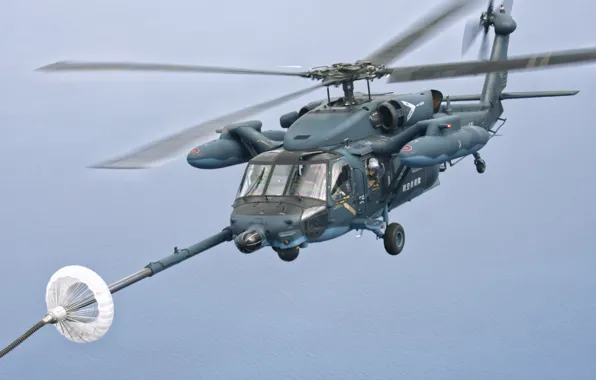 Flight, Helicopter, Mitsubishi UH-60J, Air refueling