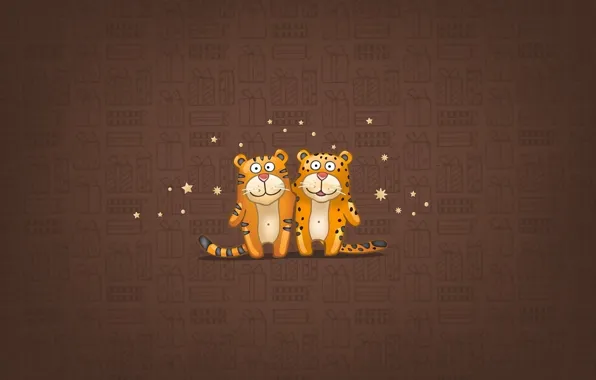 Stars, smile, gifts, tigers