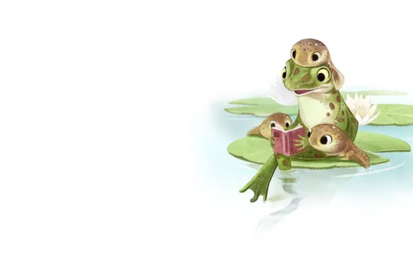 Picture pond, mood, figure, frog, tale, family, art, book