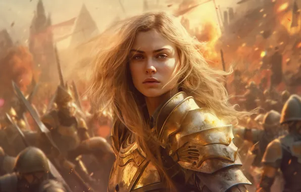 Look, girl, light, armor, fantasy, blonde, warrior, warriors