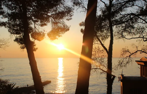Sea, sunset, Sochi