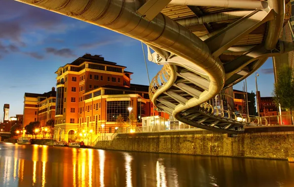 Bridge, river, England, home, Bristol