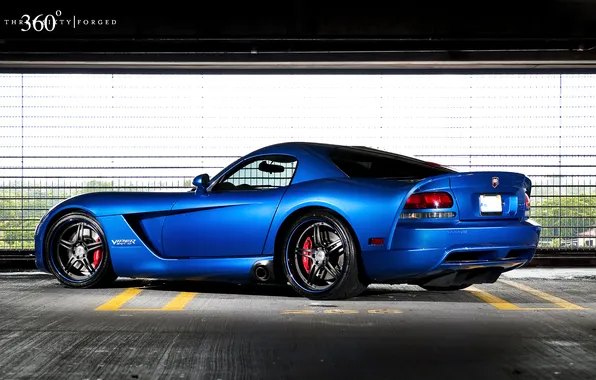 Picture blue, Dodge, Parking, Viper, Dodge, Viper, blue, the rear part