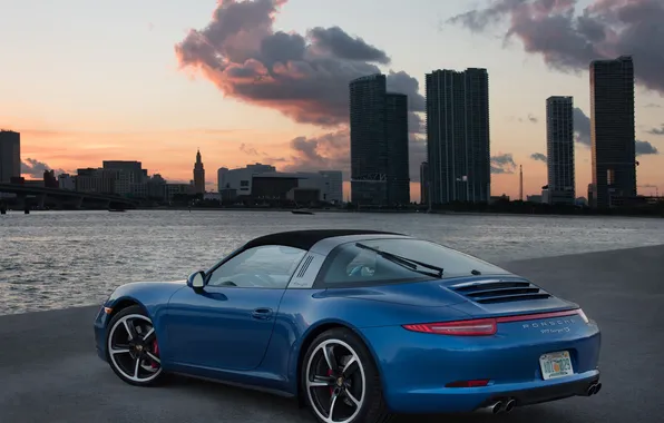 Picture 911, Porsche, Porsche, blue, Targa, Targa 4S