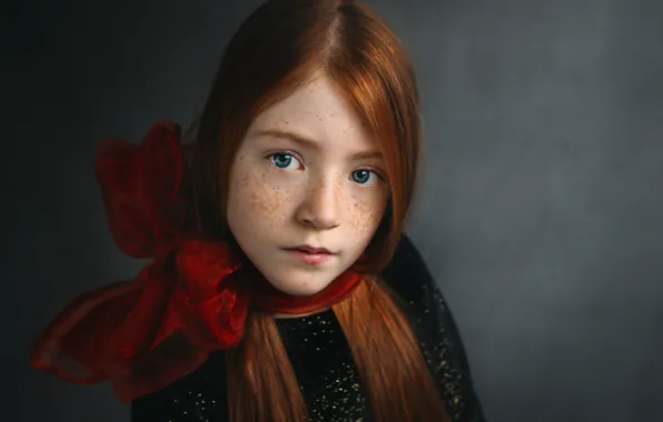 Portrait, girl, freckles, Freya