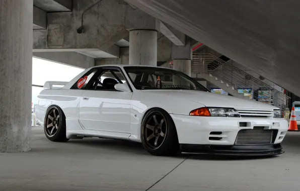 Picture nissan, turbo, white, wheels, skyline, japan, jdm, tuning