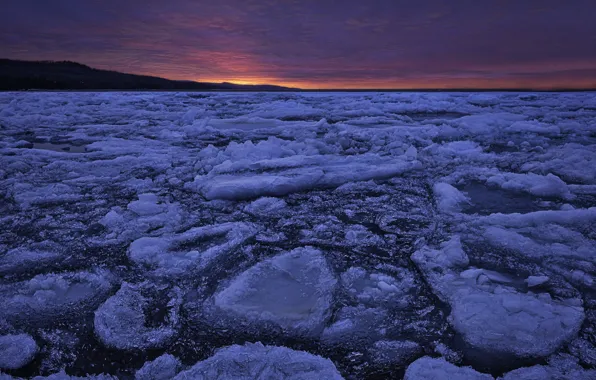 Picture landscape, night, ice