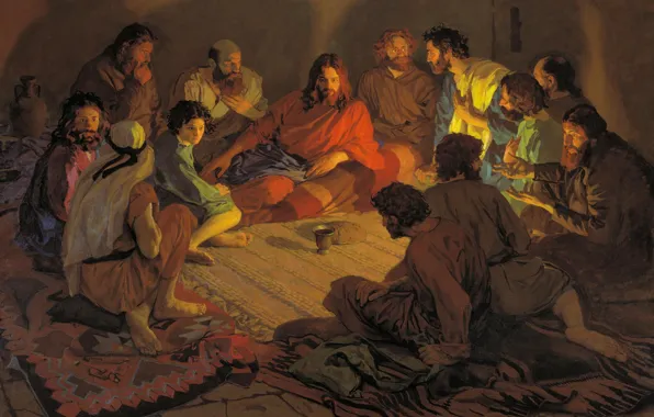 Picture The last supper, Jesus Christ, Popov Andrey, The twelve apostles