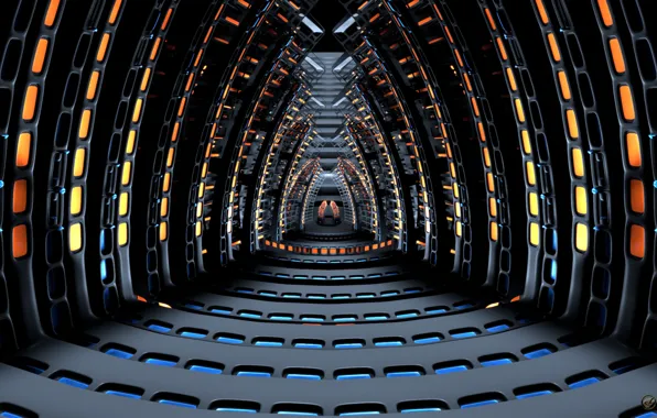 Space, fiction, ship, spaceship, corridor