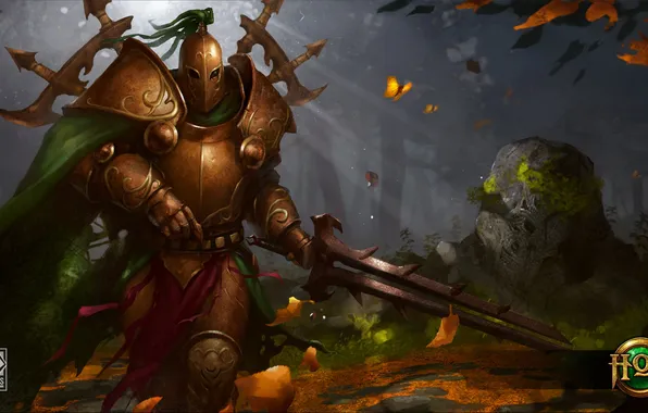 Picture sword, armor, Heroes of Newerth, Accursed, Green Knight