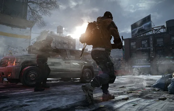 Winter, the city, war, soldiers, new York, The Division