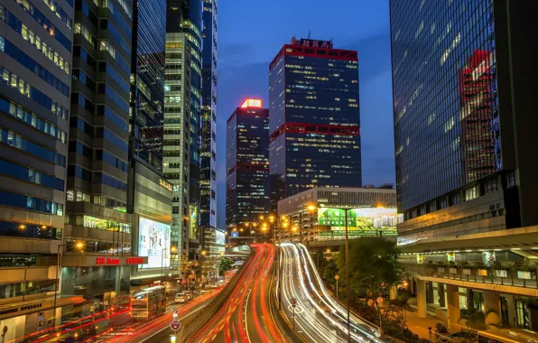Road, the city, Hong Kong, China