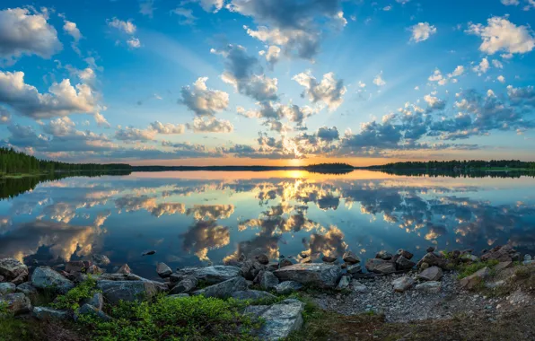 Picture nature, Lake Kianta Lake, Suomussalmi