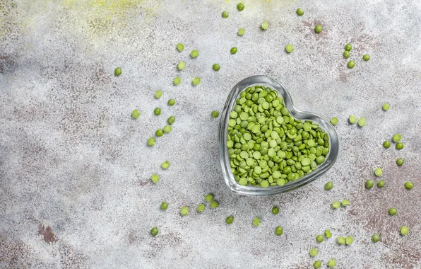 Table, peas, green peas, green peas, young green peas