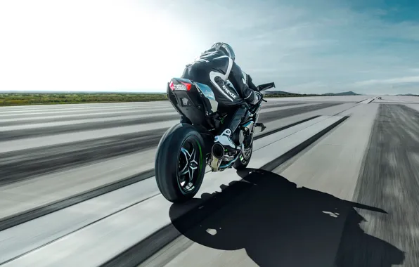 Picture fast, motorcycle, Kawasaki Ninja H2R, track, Ninja, Kawasaki